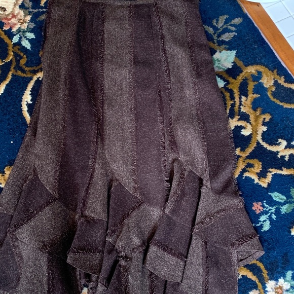 Maakif asymmetric fringed fully lined skirt. Worn once - Picture 1 of 4
